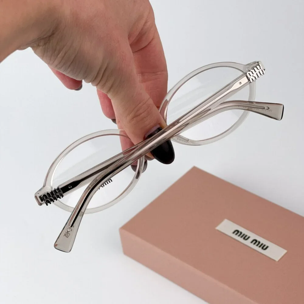 Miu Miu MU01XV 12U1O1 BRAND NEW Eyeglasses  Hemp Trasparent Oval Unisex - Picture 3 of 10